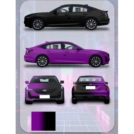 Purple And Black Gradient Customized Car Vinyl Wrap