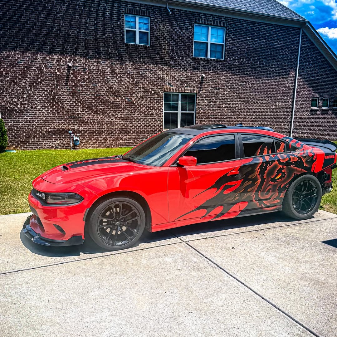 Hellcat Red Customized Car Vinyl Wrap