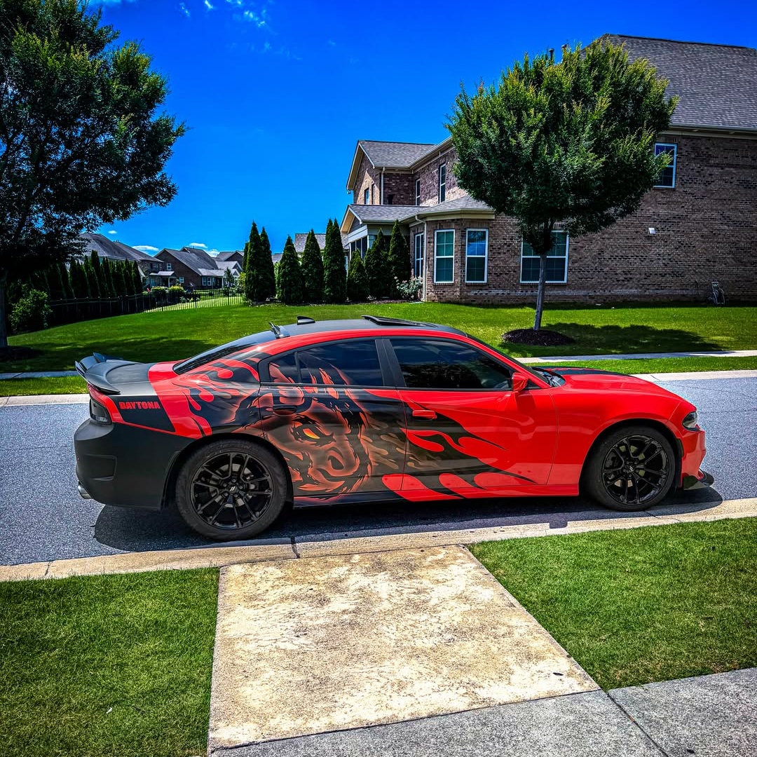 Hellcat Red Customized Car Vinyl Wrap