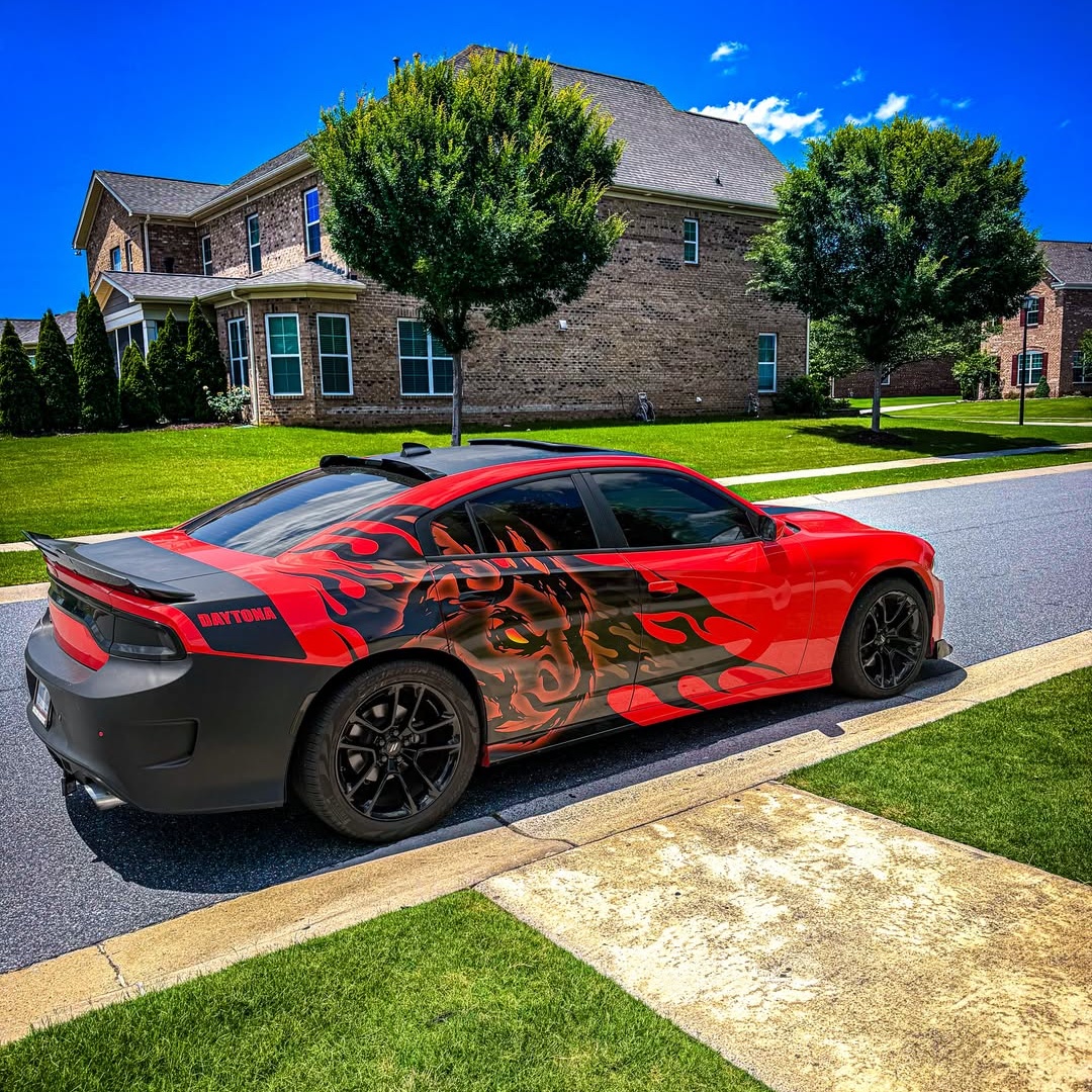 Hellcat Red Customized Car Vinyl Wrap