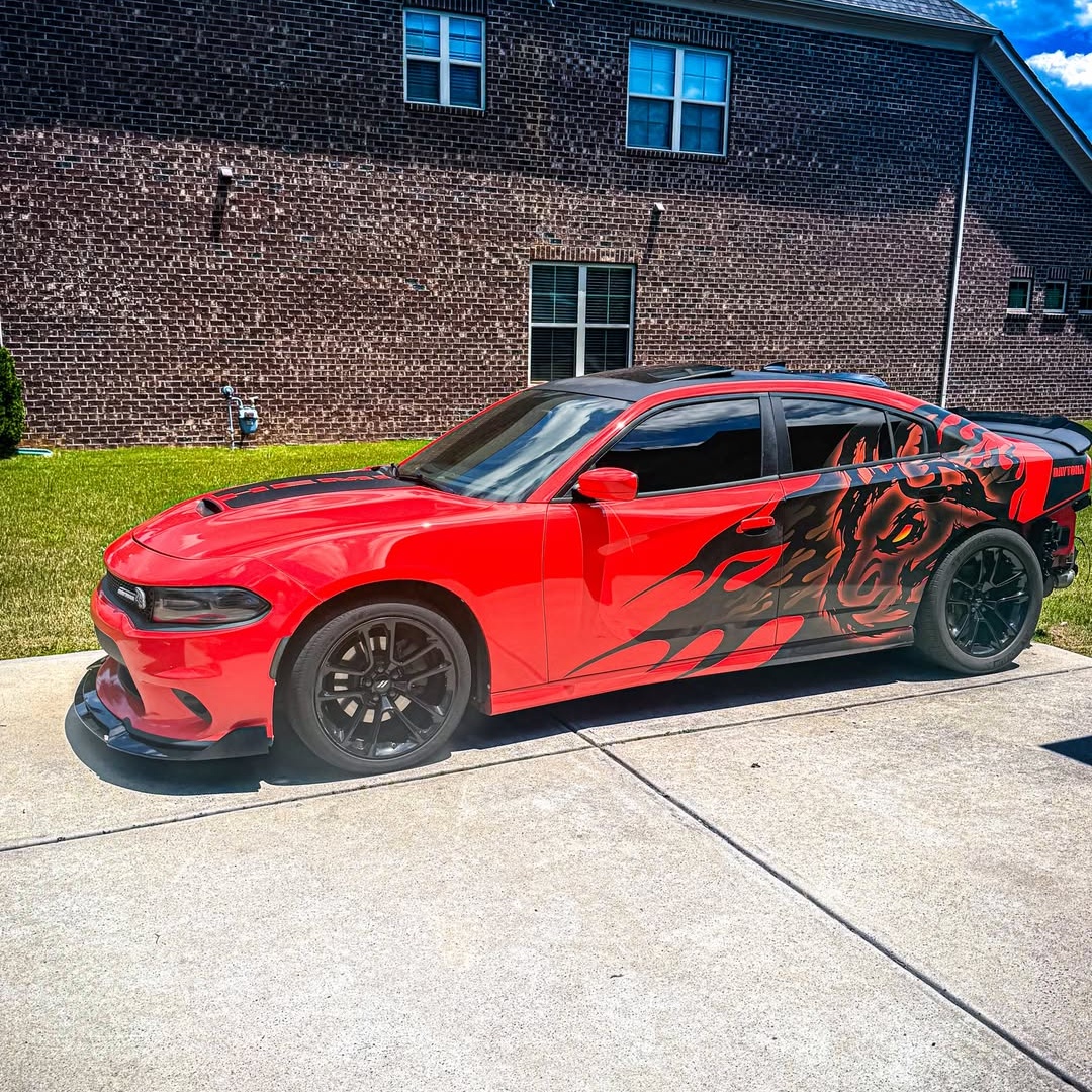 Hellcat Red Customized Car Vinyl Wrap