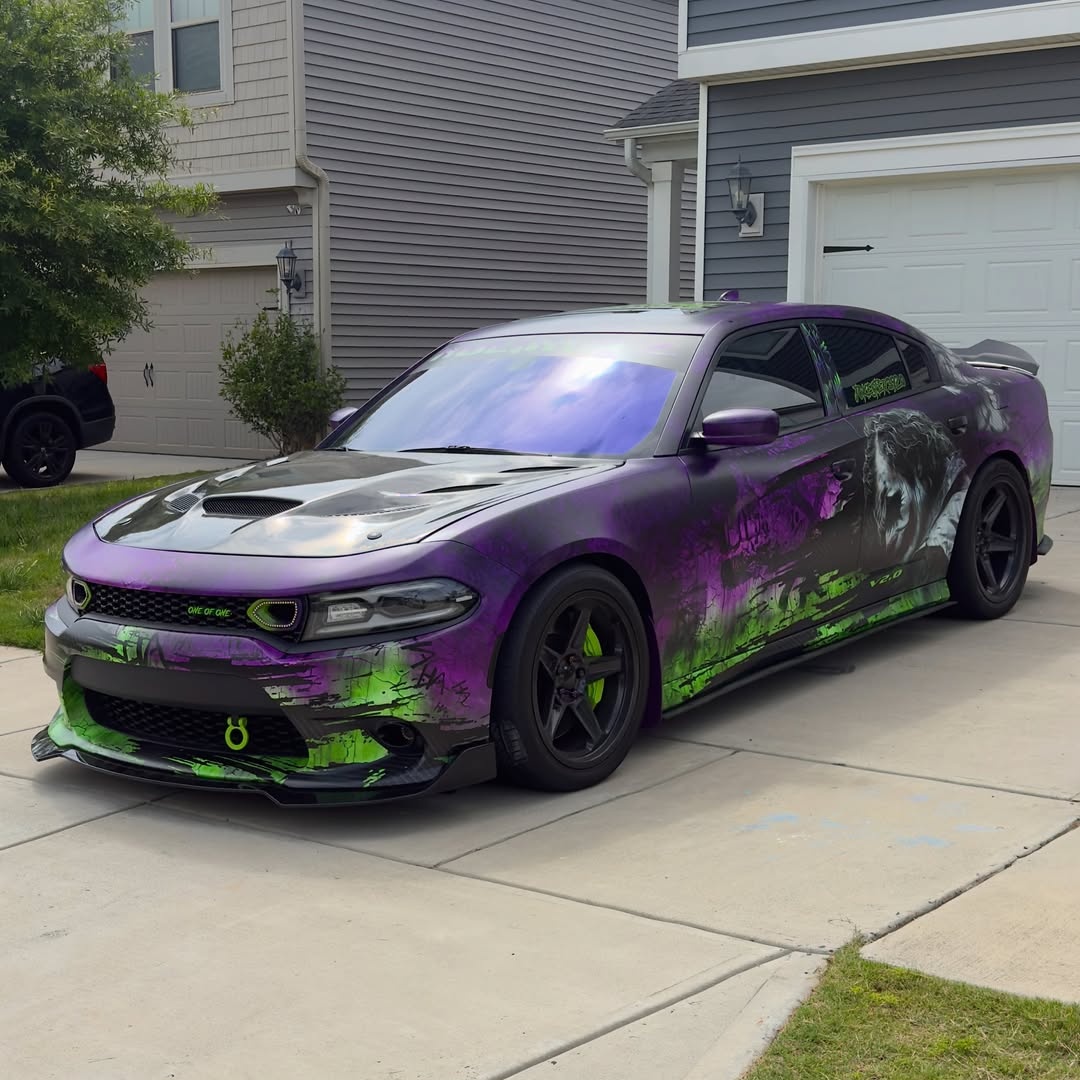 Purple Joker Customized Car Vinyl Wrap