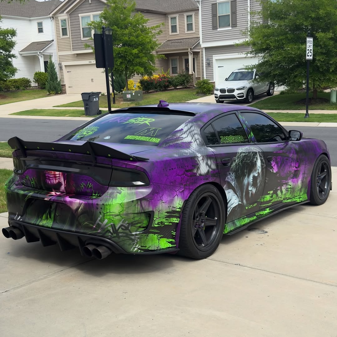 Purple Joker Customized Car Vinyl Wrap