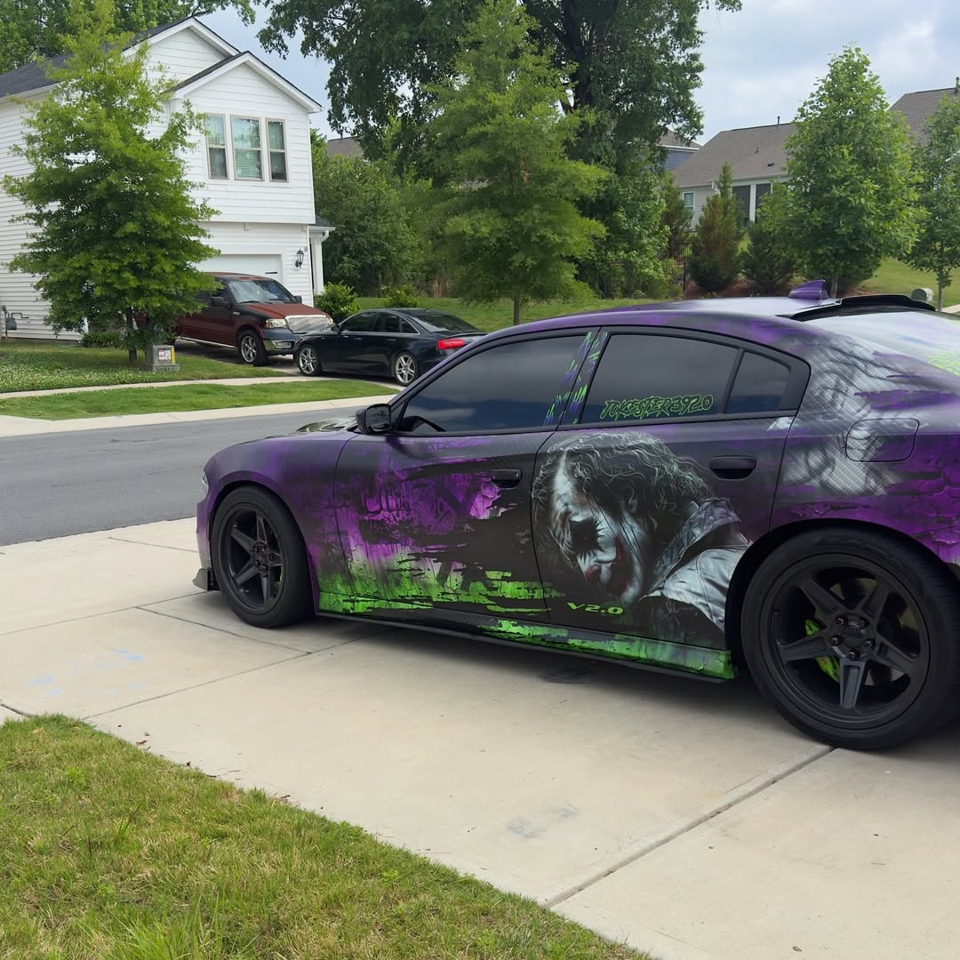 Purple Joker Customized Car Vinyl Wrap