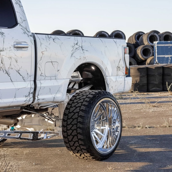 White Marble Pattern Truck Customized Car Vinyl Wrap