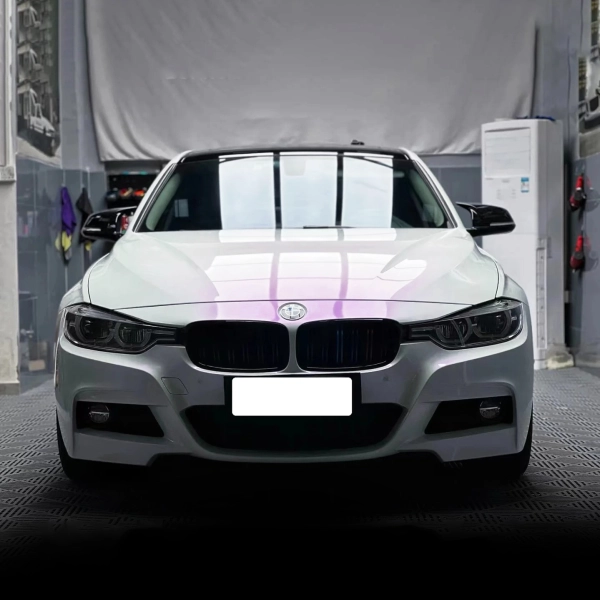 Gloss White Purple Car Vinyl Wrap