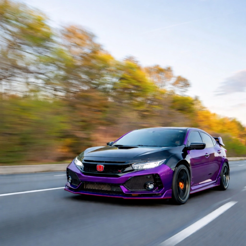 PET Gloss Laser Chrome Purple Car Vinyl Wrap