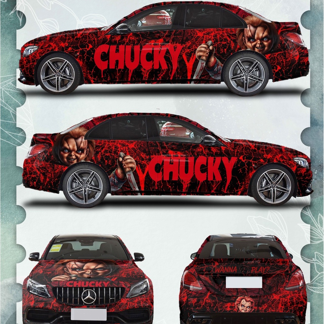 AMG Red Chucky Customized Car Vinyl Wrap