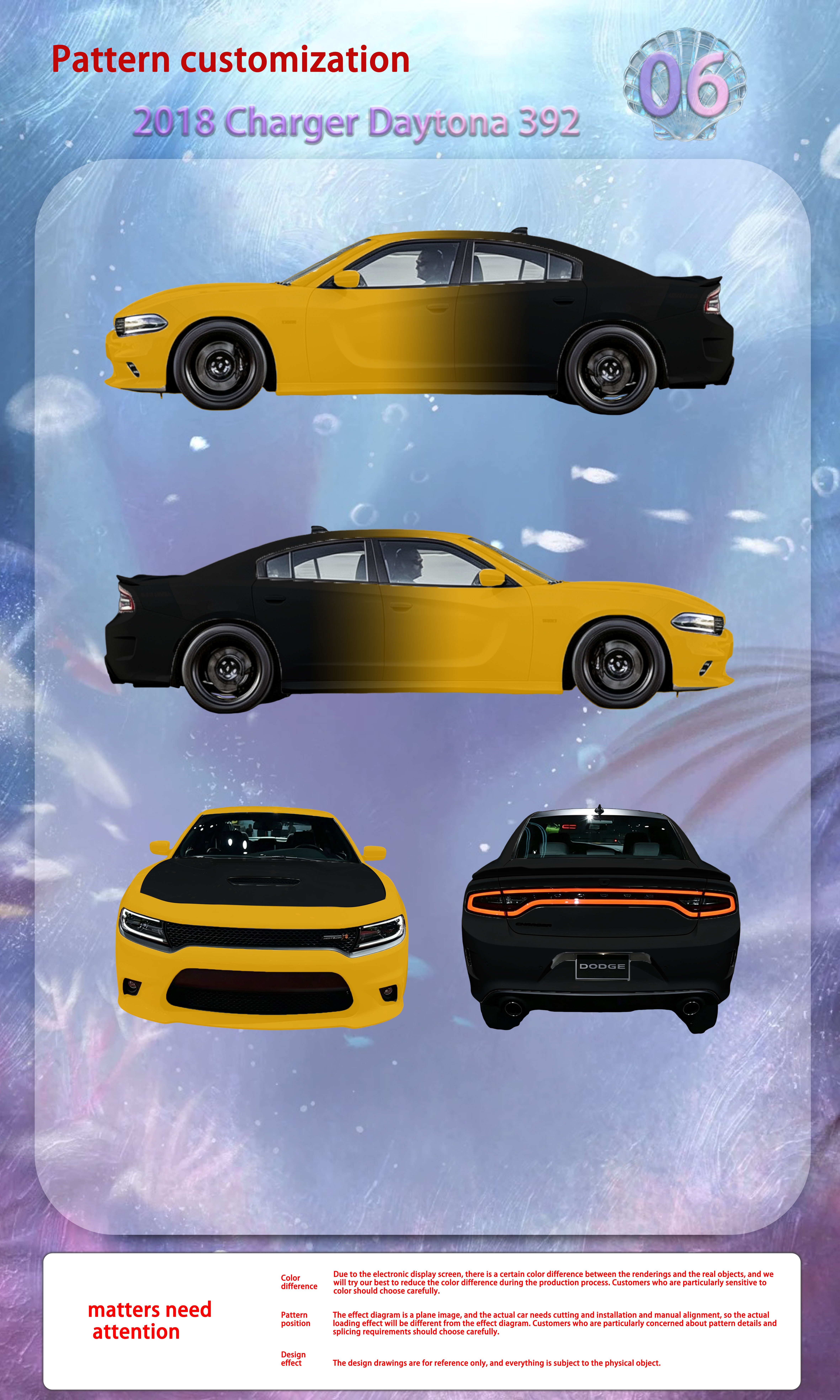 Yellow And Black Customized Car Vinyl Wrap