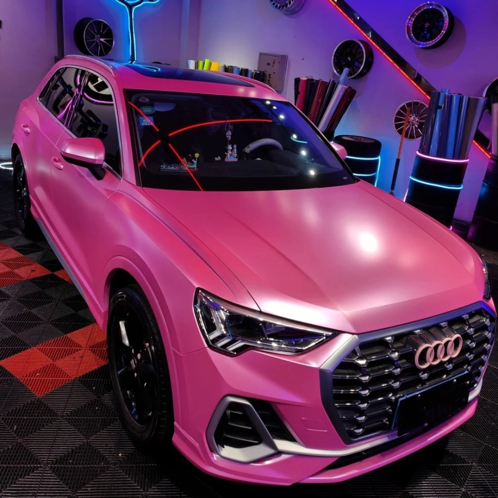 Matte Pure Metal Princess Pink Car Vinyl Wrap