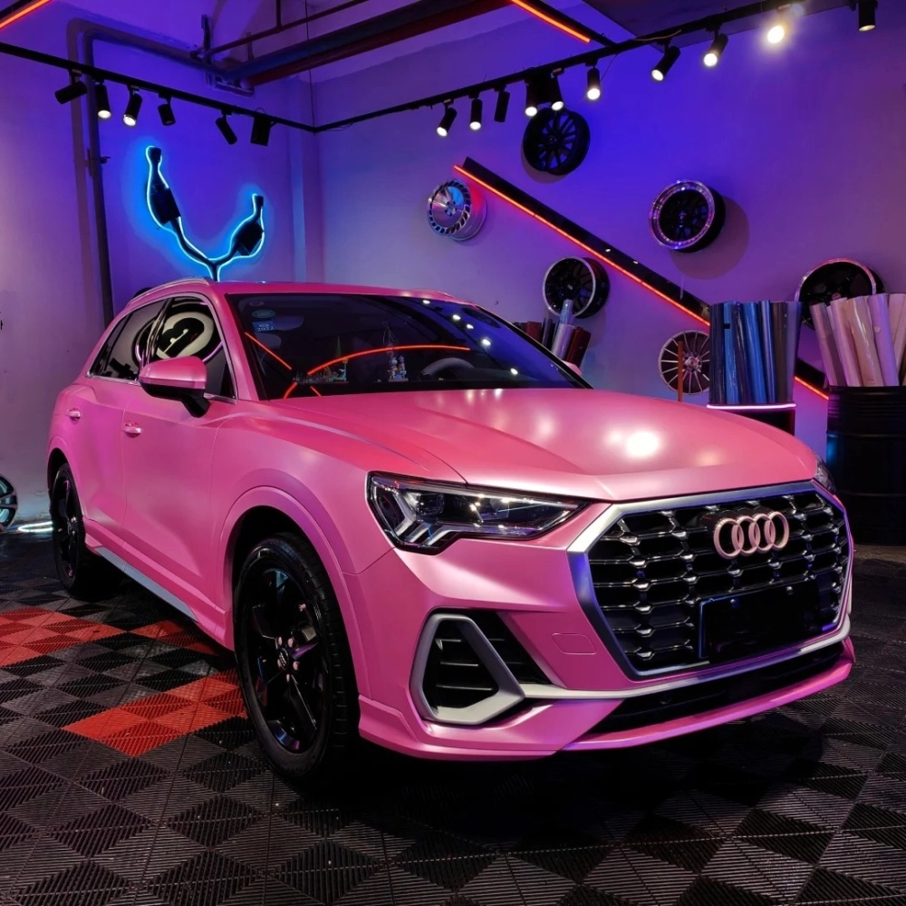 Matte Pure Metal Princess Pink Car Vinyl Wrap