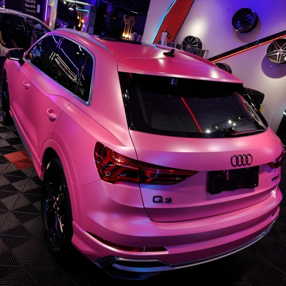 Matte Pure Metal Princess Pink Car Vinyl Wrap