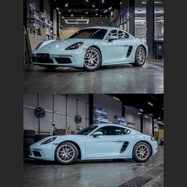 PET Porsche Bentley Gloss Ice Blue Car Vinyl Wrap