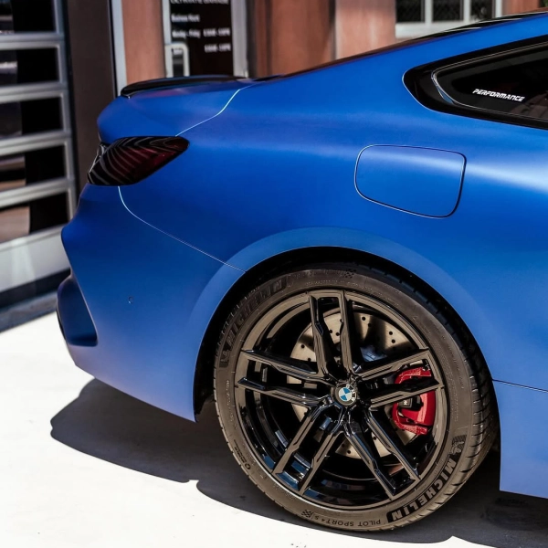 PET Satin Blue Car Vinyl Wrap
