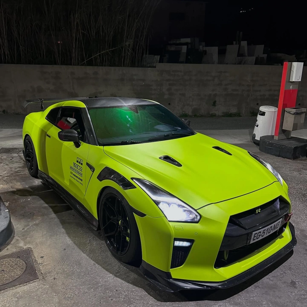 Super Matte Fluorescent Yellow Car Vinyl Wrap 