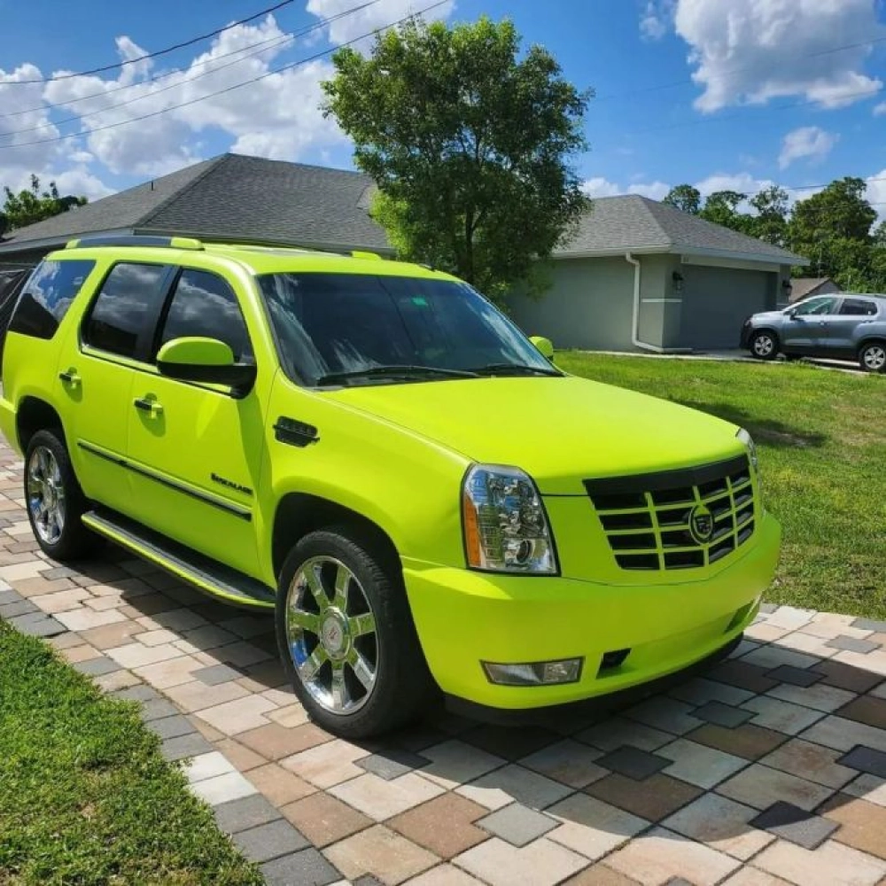 Super Matte Fluorescent Yellow Car Vinyl Wrap 