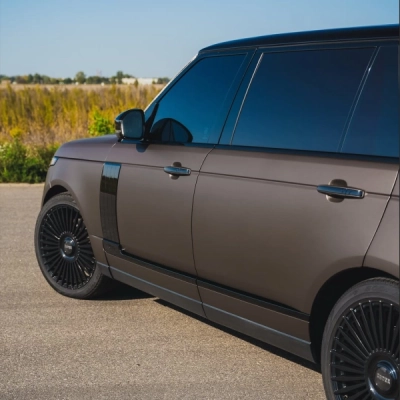 Ultra-Matte Brown Grey Car Vinyl Wrap 02