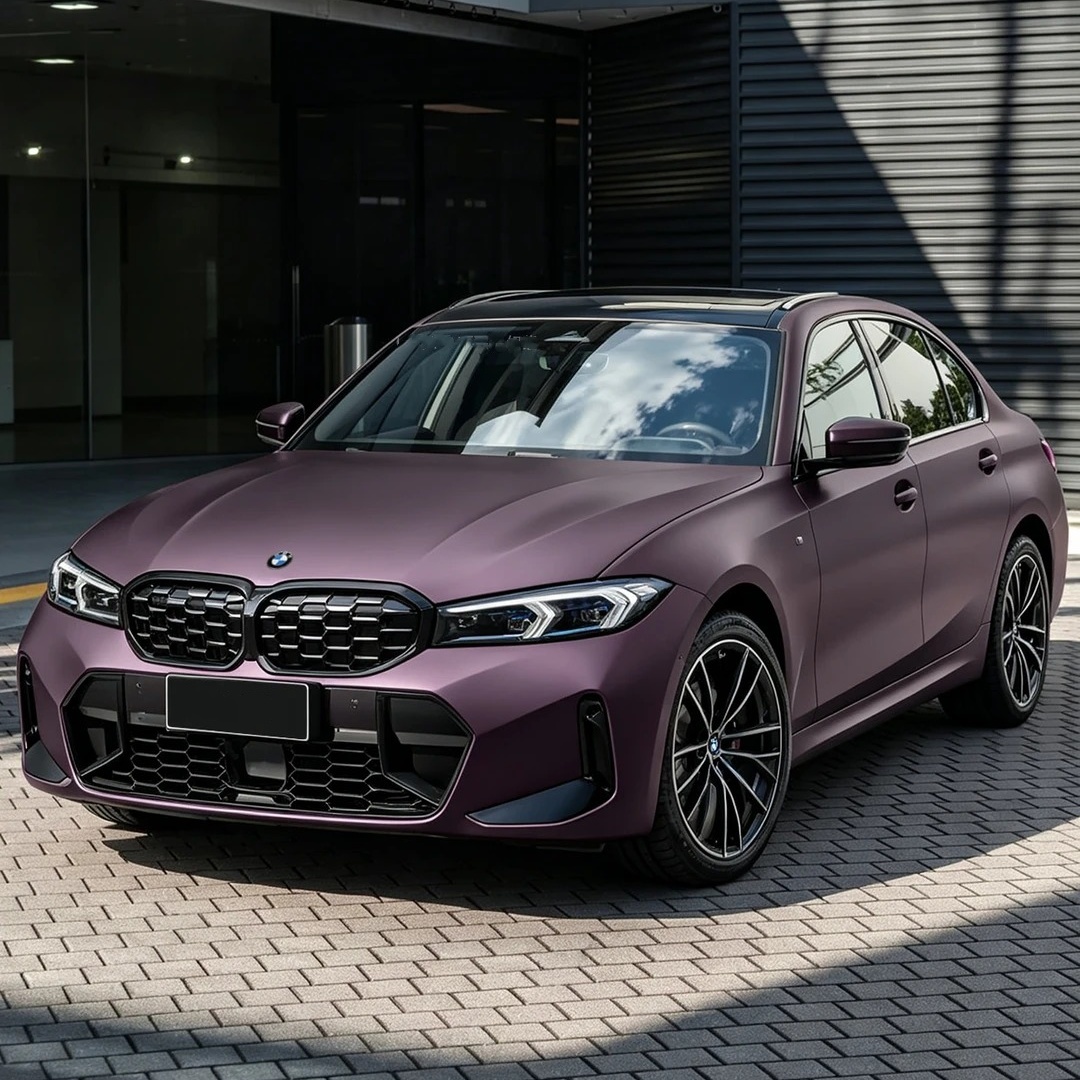 PET Ultra Matte Black Purple Car Vinyl Wrap