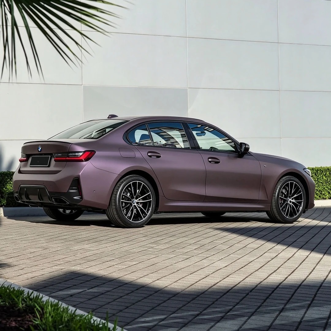 PET Ultra Matte Black Purple Car Vinyl Wrap