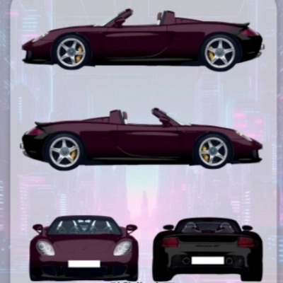Black to Purple Pradients Customized Car Vinyl Wrap 01