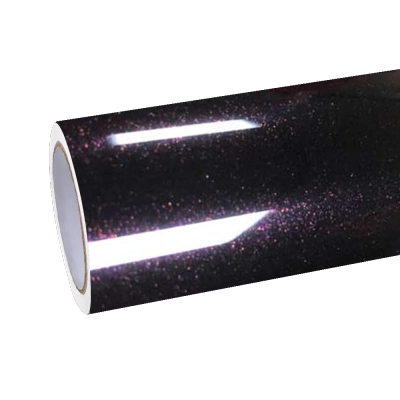 Flashing Diamond Black Red Car Vinyl Wrap 01