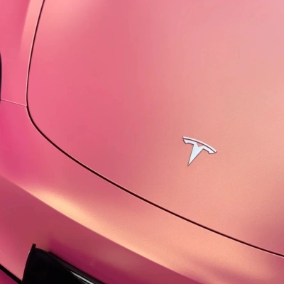 Matte Diamond Gold Pink Car Vinyl Wrap 02