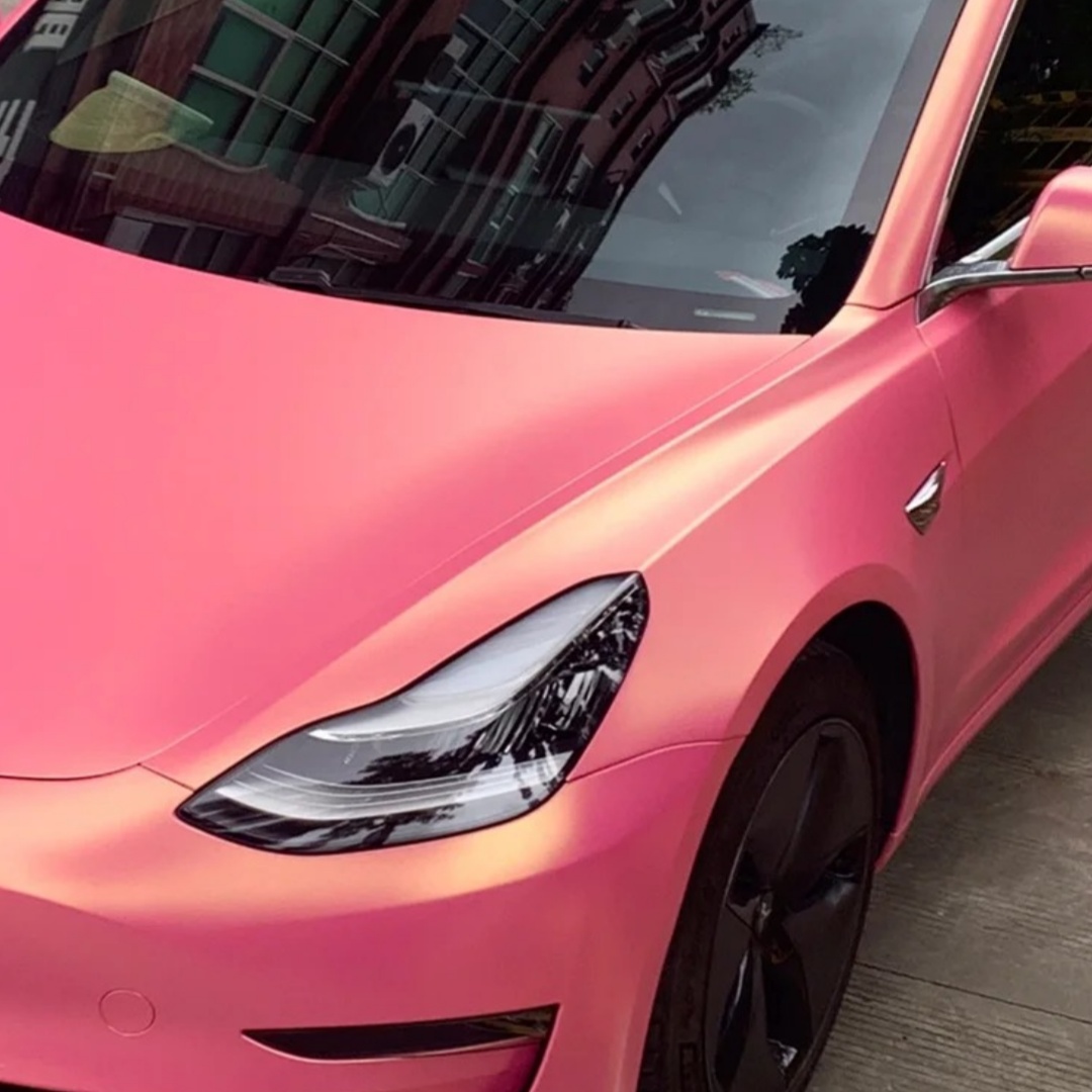 Matte Diamond Gold Pink Car Vinyl Wrap