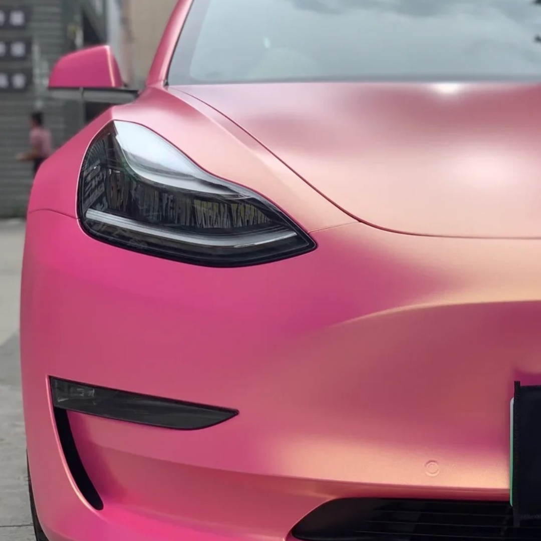 Matte Diamond Gold Pink Car Vinyl Wrap
