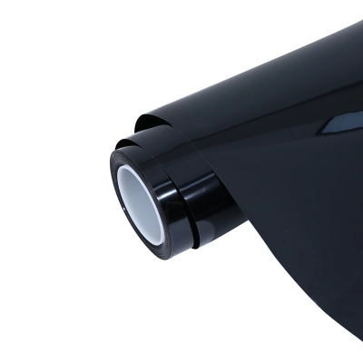 PET Super Gloss Repairable Dry Black Car Vinyl Wrap 01