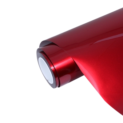 Gloss Metallic Cherry Red Car Vinyl Wrap 01