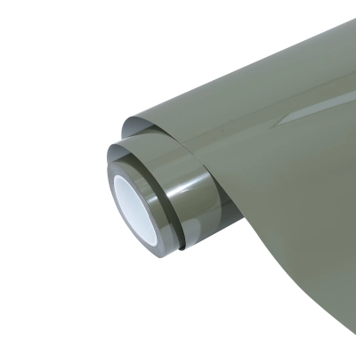 PET Super Gloss Deep Khaki Green Car Vinyl Wrap 01