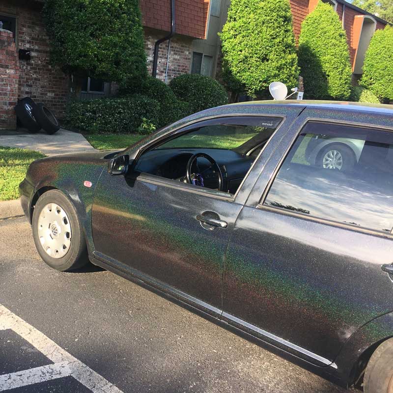 Glossy Laser Black Car Vinyl Wrap review 0