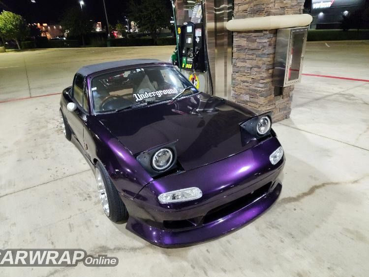 PET Gloss Metallic Midnight Purple Car Vinyl Wrap review 4