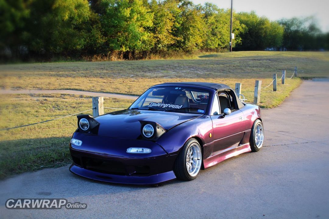 PET Gloss Metallic Midnight Purple Car Vinyl Wrap review 3