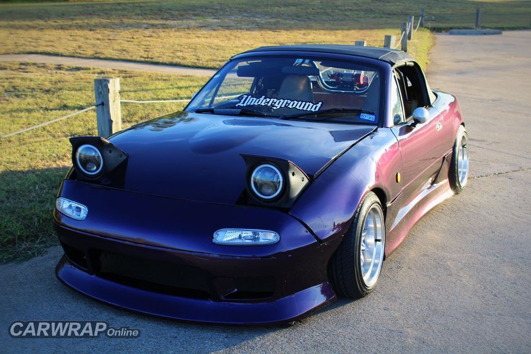 PET Gloss Metallic Midnight Purple Car Vinyl Wrap review 5