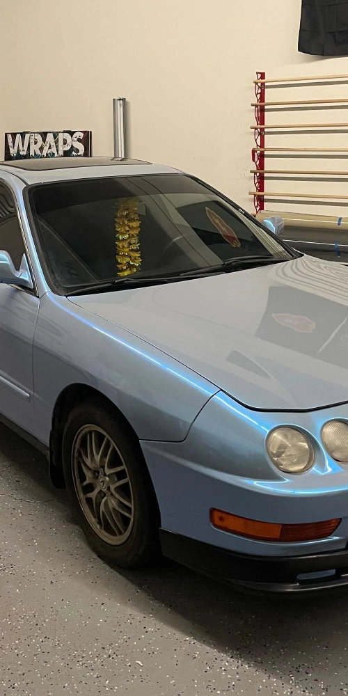 Candy Metallic Dark Gray Blue Car Vinyl Wrap review 