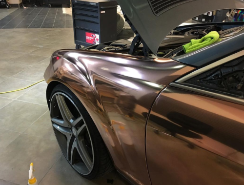 Gloss Rose Gold Mirror Chrome Car Vinyl Wrap review 