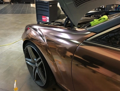 Gloss Rose Gold Mirror Chrome Car Vinyl Wrap review 