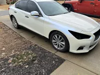 Gloss White Blue Car Vinyl Wrap review 1