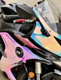 Holographic Chrome Rainbow White Car Vinyl Wrap (Non-Stretchable) review 1