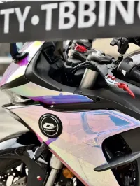 Holographic Chrome Rainbow White Car Vinyl Wrap (Non-Stretchable) review 3