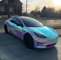 Holographic Chrome Rainbow White Car Vinyl Wrap (Non-Stretchable) review 1