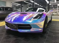 Holographic Chrome Rainbow White Car Vinyl Wrap (Non-Stretchable) review 0