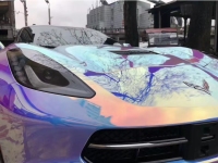 Holographic Chrome Rainbow White Car Vinyl Wrap (Non-Stretchable) review 1