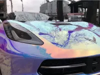 Holographic Chrome Rainbow White Car Vinyl Wrap (Non-Stretchable) review 1
