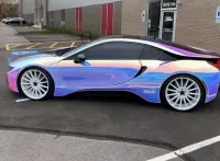 Holographic Chrome Rainbow White Car Vinyl Wrap (Non-Stretchable) review 1