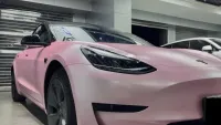 Matte Pure Metal Cherry Pink Car Vinyl Wrap review 2