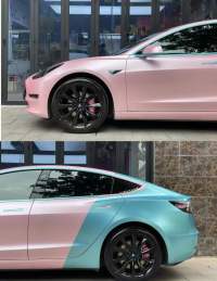 Matte Pure Metal Cherry Pink Car Vinyl Wrap review 2