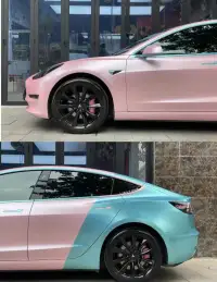 Matte Pure Metal Cherry Pink Car Vinyl Wrap review 2