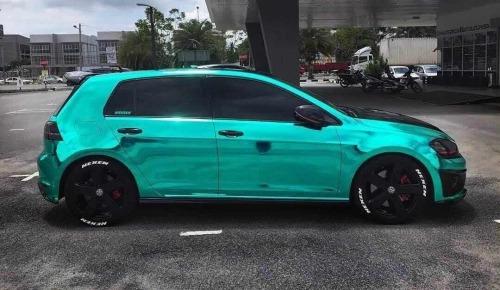 Chrome Mirror Mint Green Car Vinyl Wrap (Non-Stretchable) review 